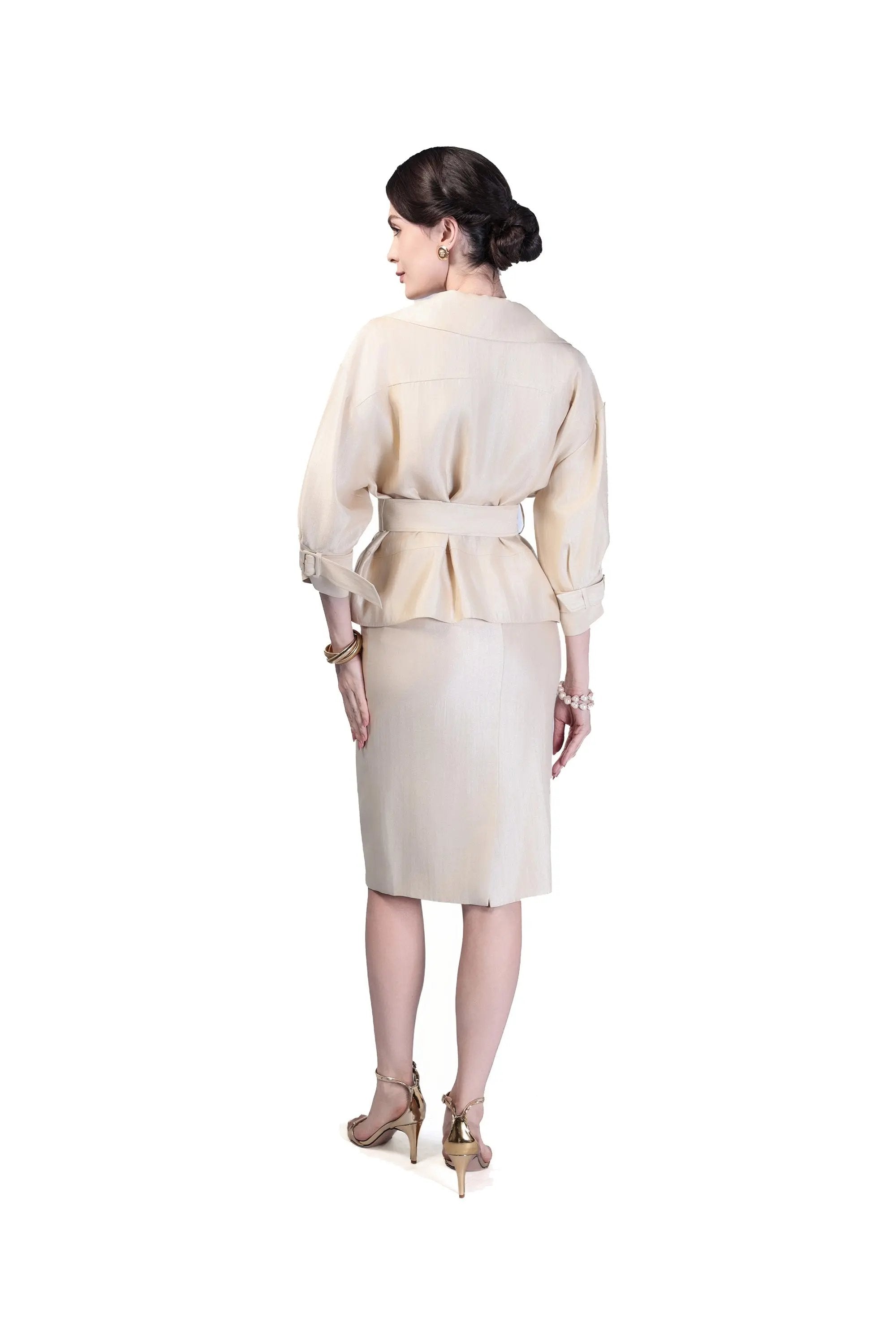 Chic Black Wrap Jacket and Flare Pants Set ULA
